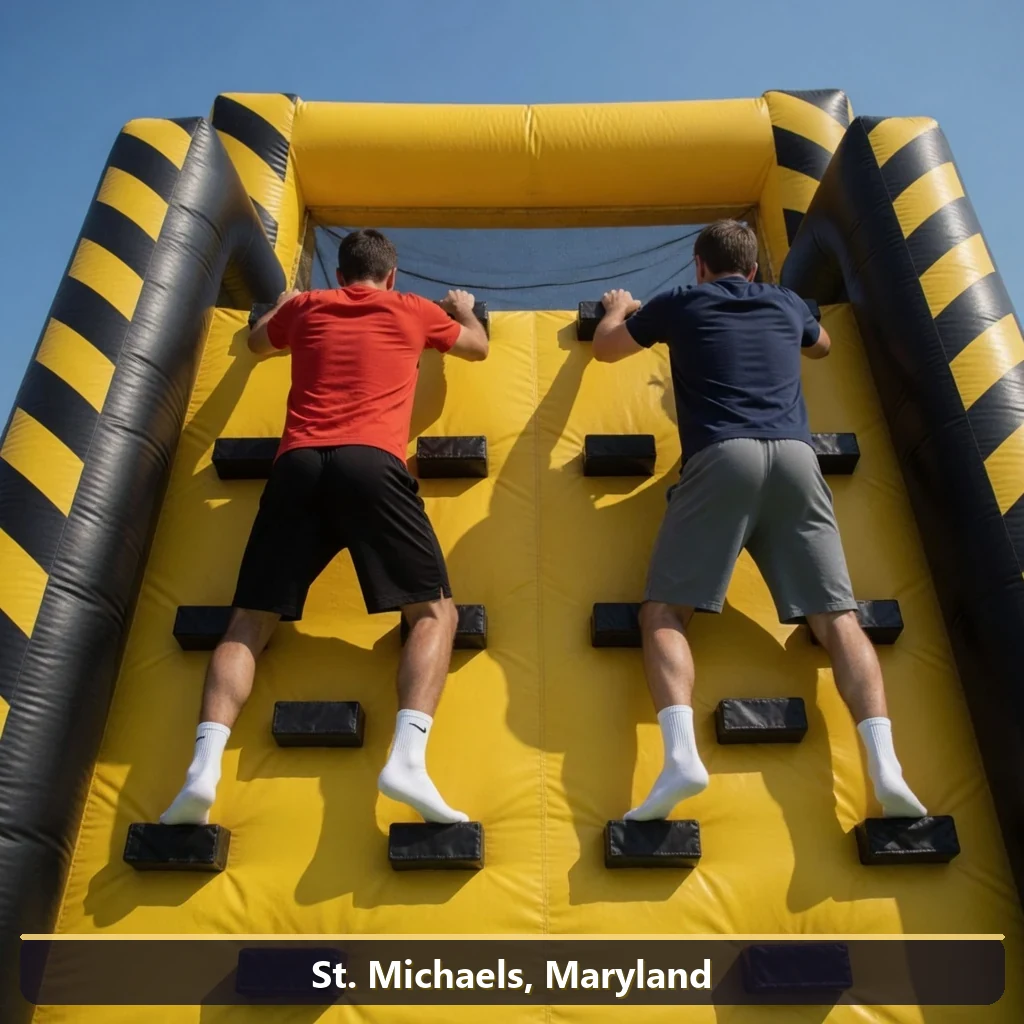Inflatable obstacle course rental for events in St. Michaels, Maryland