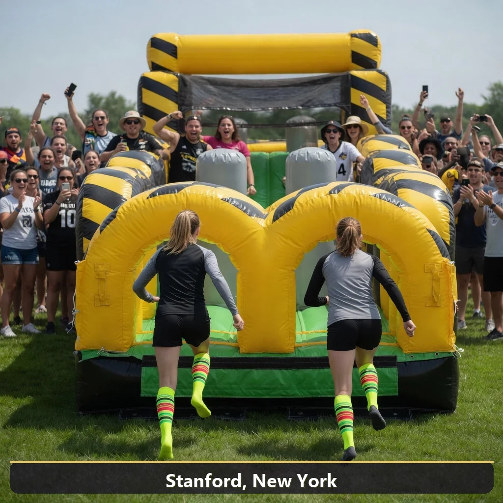 Inflatable obstacle course rental for events in Stanford, New York