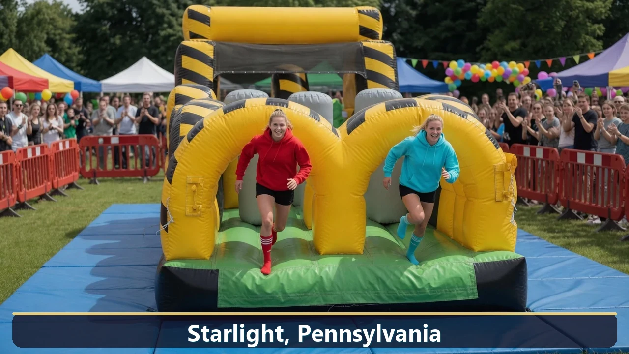 Inflatable obstacle course rental for events in Starlight, Pennsylvania