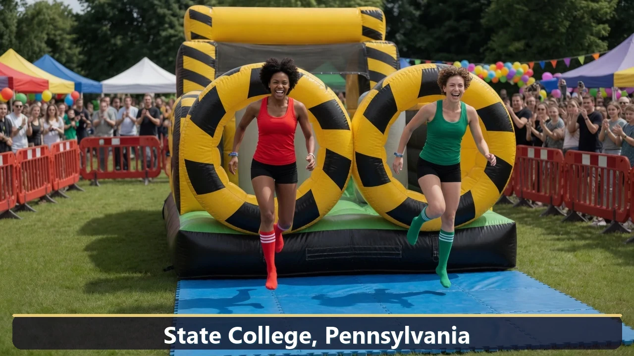 Inflatable obstacle course rental for events in State College, Pennsylvania