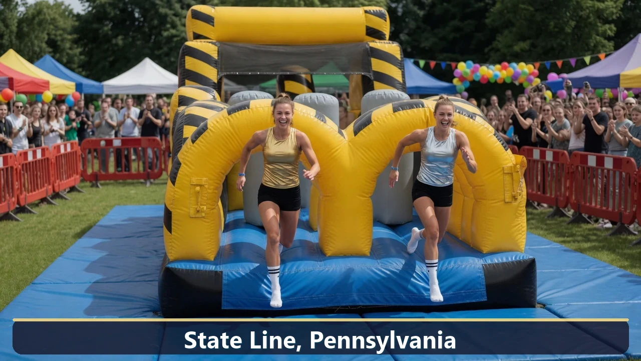 Inflatable obstacle course rental for events in State Line, Pennsylvania