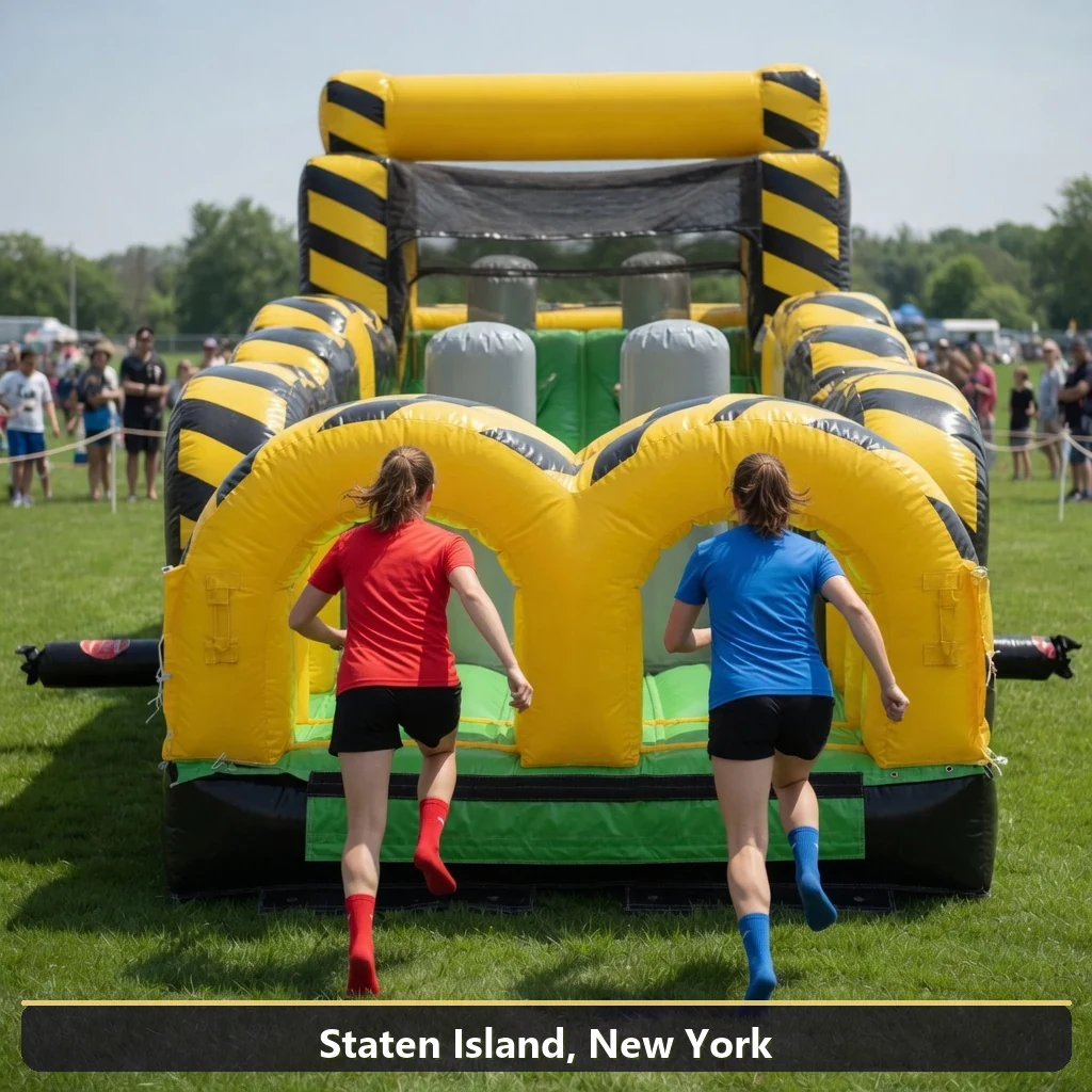 Inflatable obstacle course rental for events in Staten Island, New York