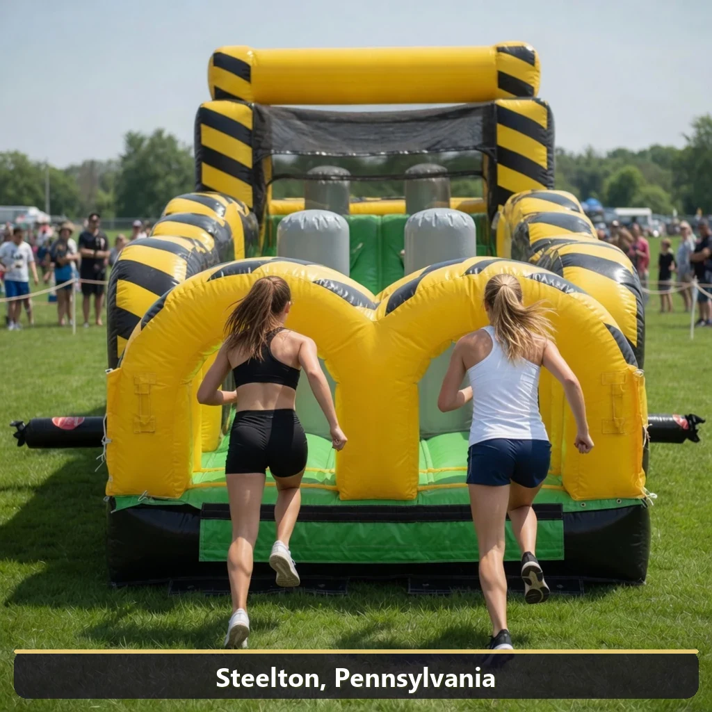 Inflatable obstacle course rental for events in Steelton, Pennsylvania