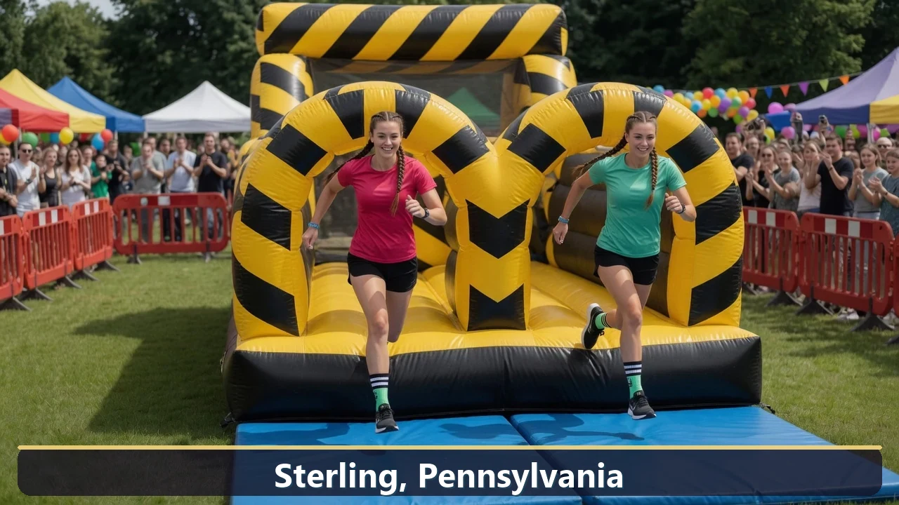 Inflatable obstacle course rental for events in Sterling, Pennsylvania