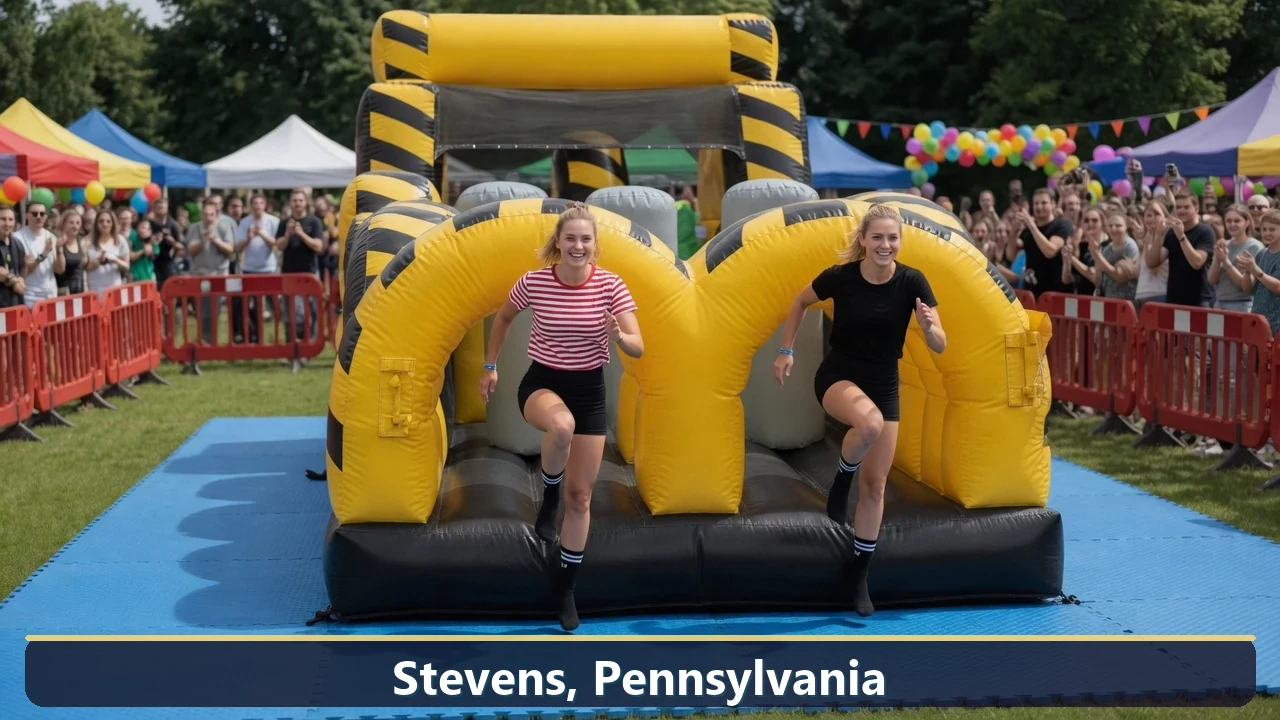 Inflatable obstacle course rental for events in Stevens, Pennsylvania