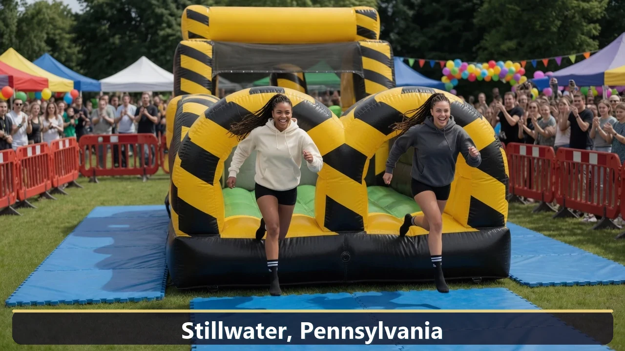 Inflatable obstacle course rental for events in Stillwater, Pennsylvania