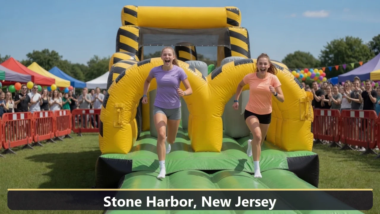 Inflatable obstacle course rental for events in Stone Harbor, New Jersey