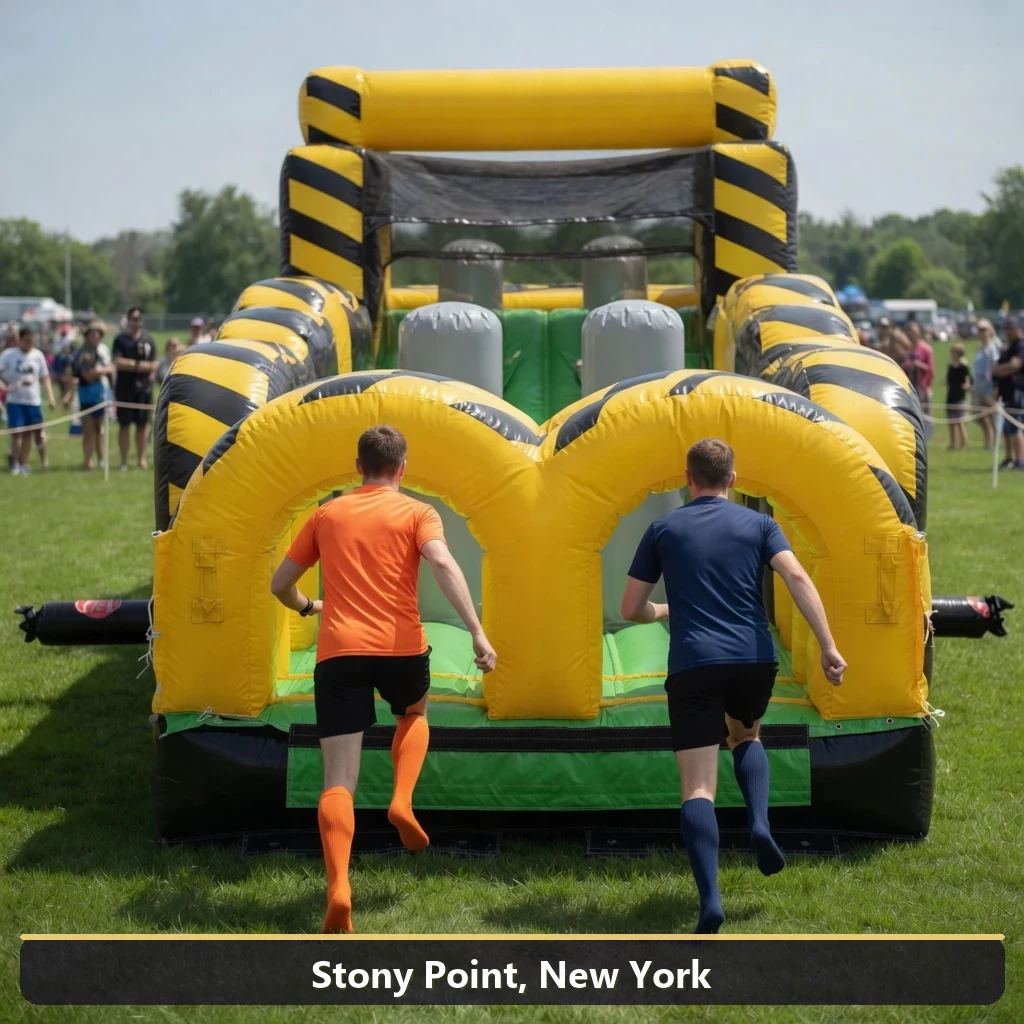 Inflatable obstacle course rental for events in Stony Point, New York