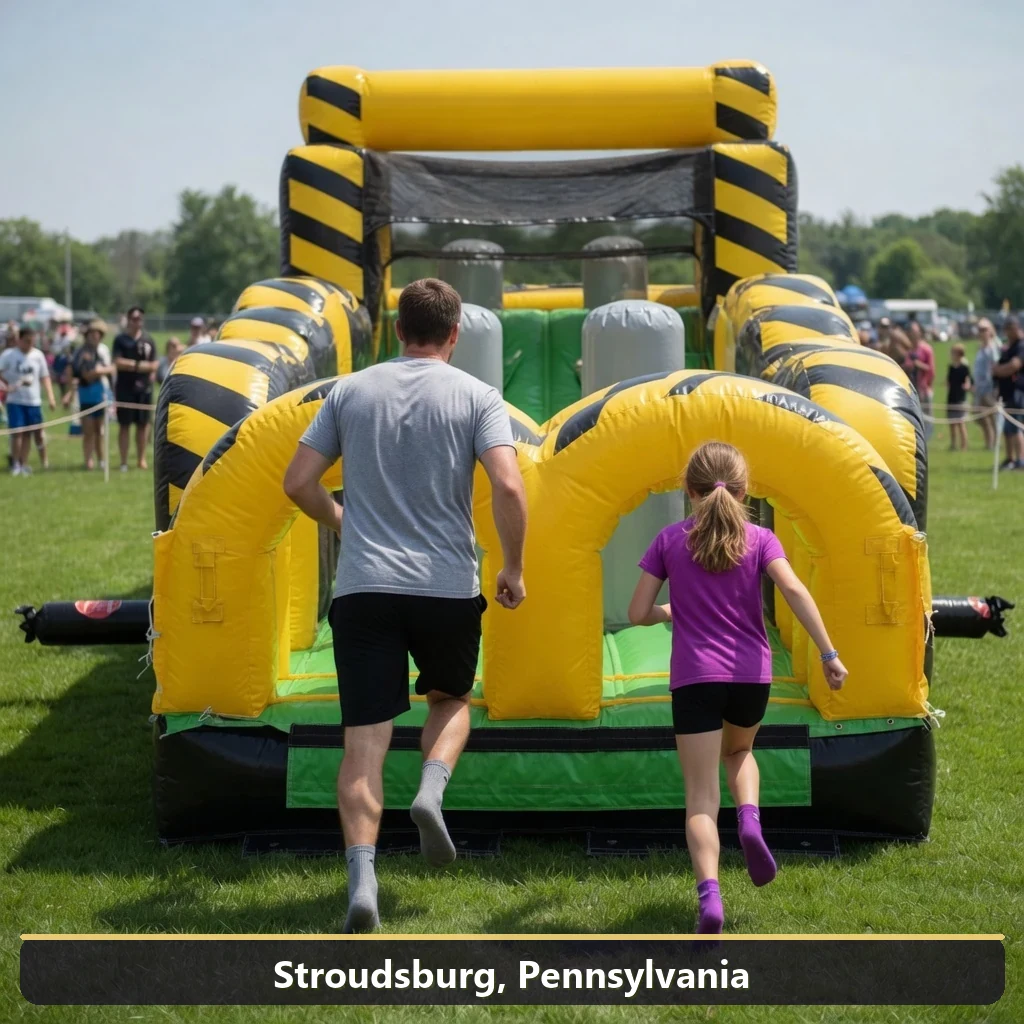 Inflatable obstacle course rental for events in Stroudsburg, Pennsylvania
