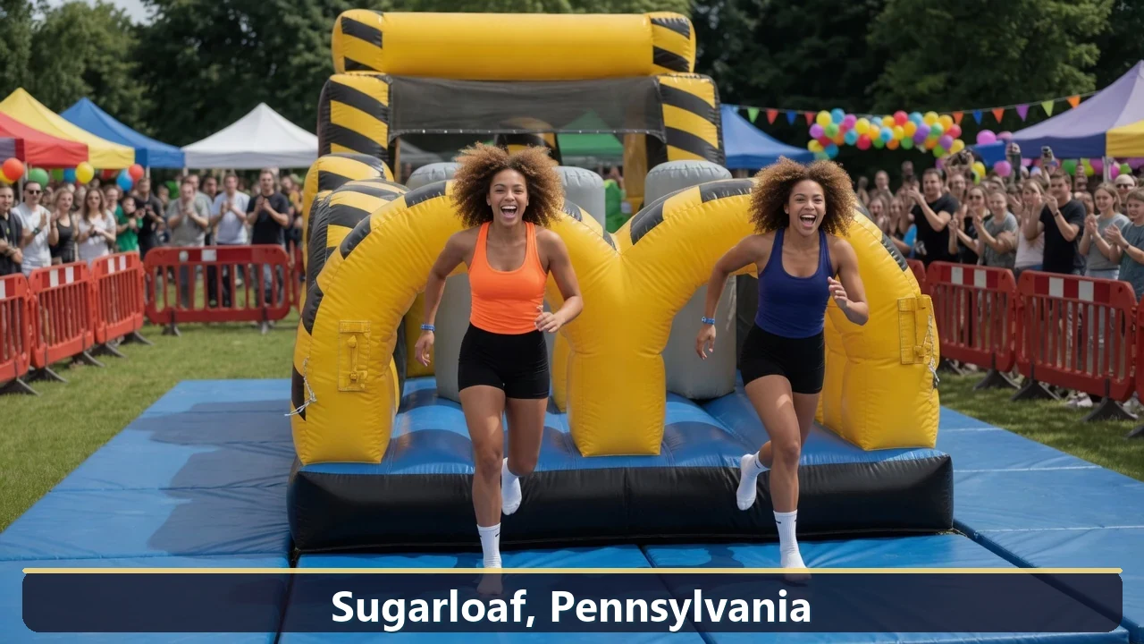 Inflatable obstacle course rental for events in Sugarloaf, Pennsylvania