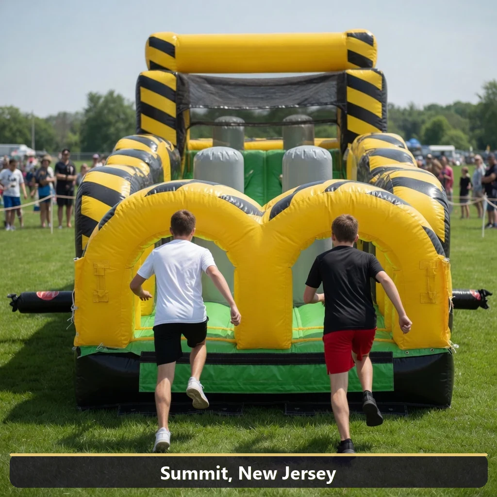 Inflatable obstacle course rental for events in Summit, New Jersey