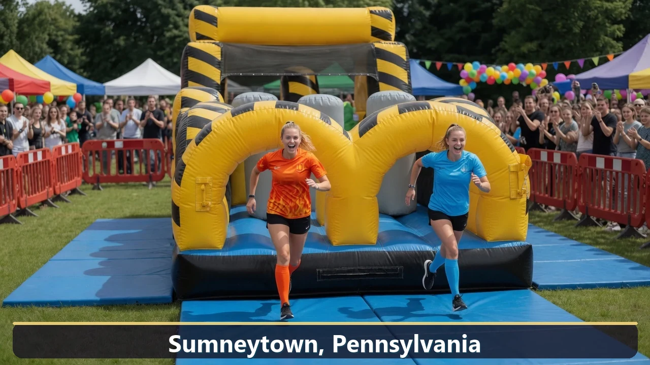 Inflatable obstacle course rental for events in Sumneytown, Pennsylvania