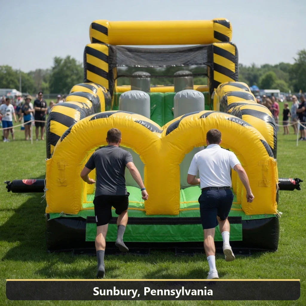 Inflatable obstacle course rental for events in Sunbury, Pennsylvania