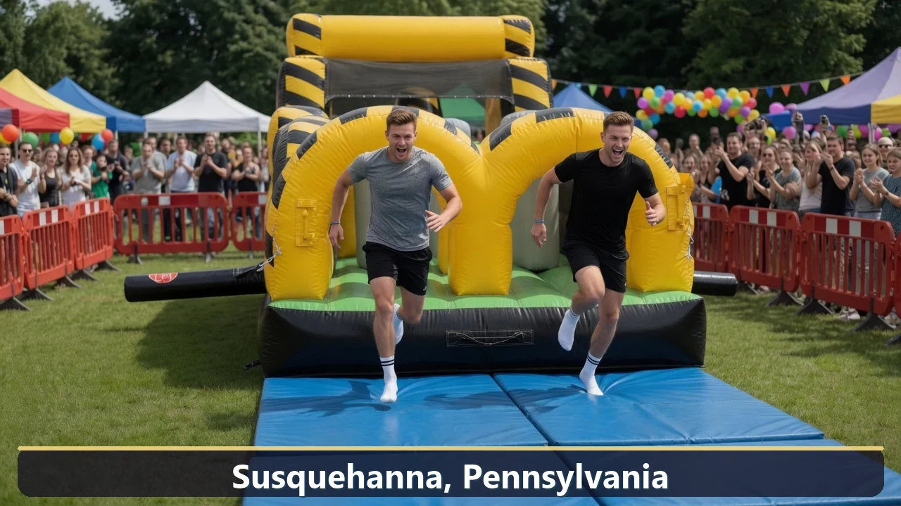 Inflatable obstacle course rental for events in Susquehanna, Pennsylvania