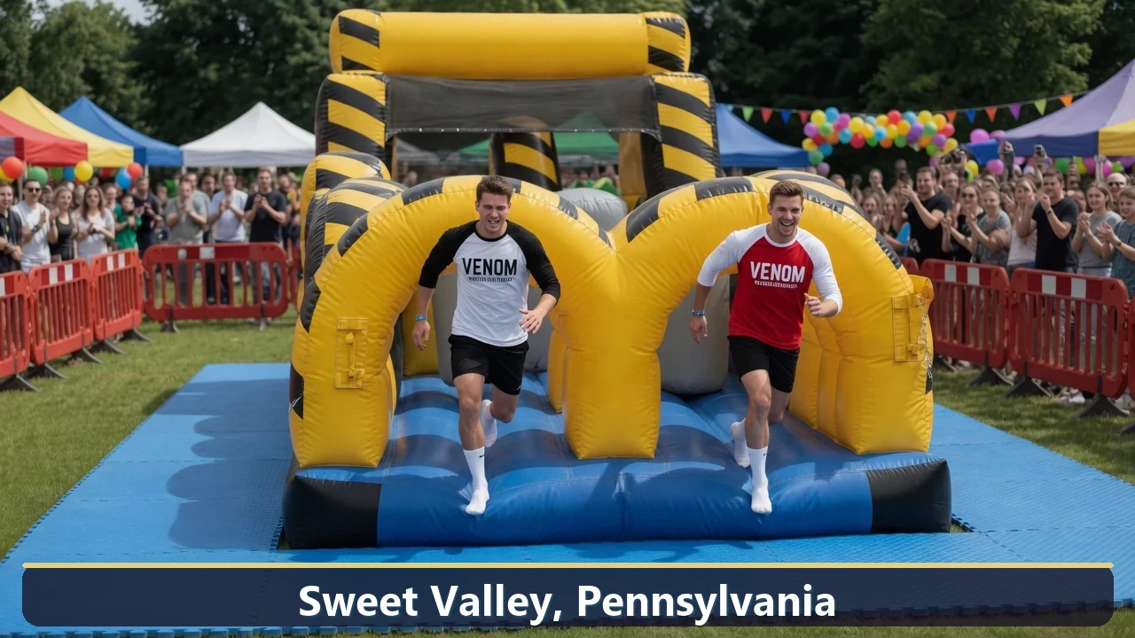 Inflatable obstacle course rental for events in Sweet Valley, Pennsylvania