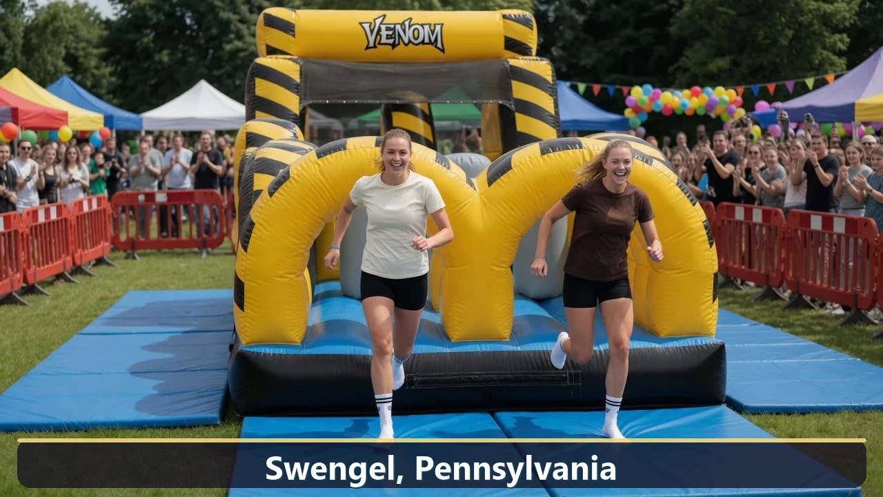Inflatable obstacle course rental for events in Swengel, Pennsylvania