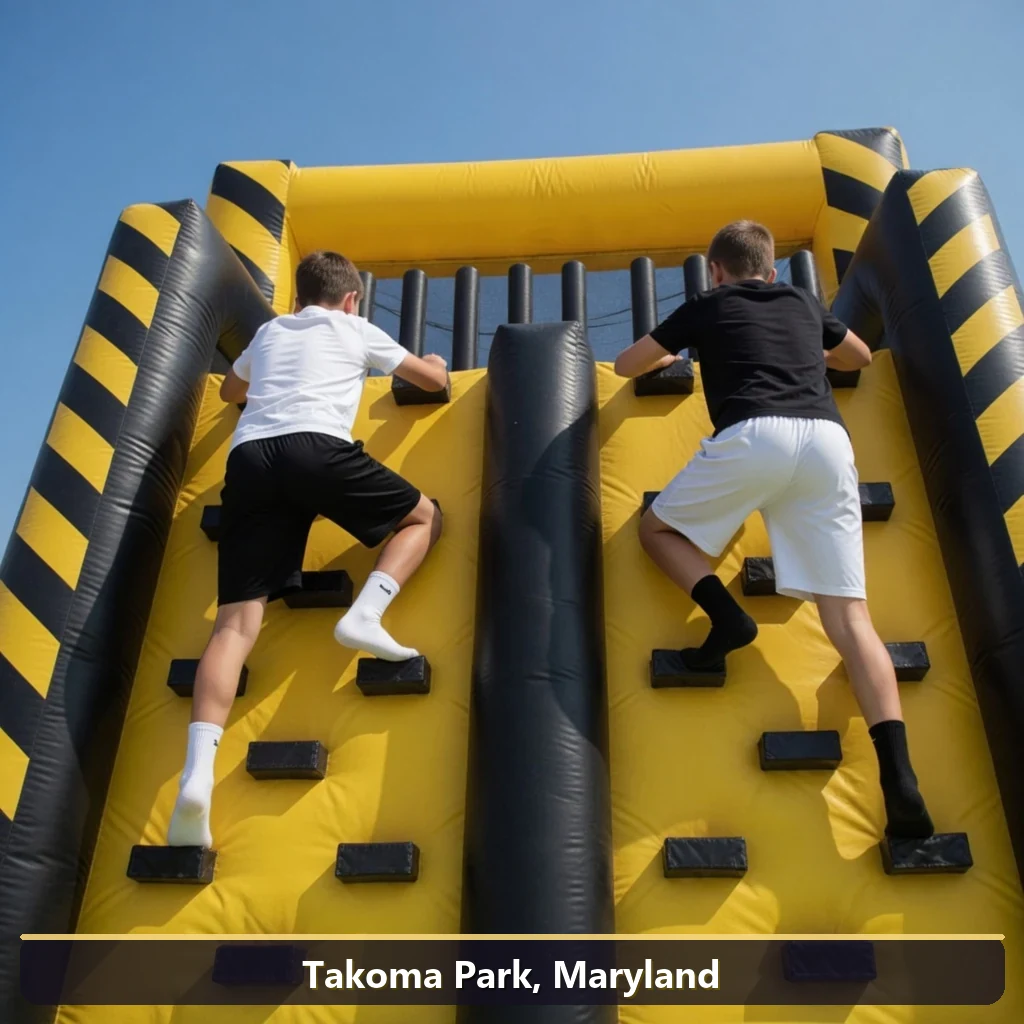 Inflatable obstacle course rental for events in Takoma Park, Maryland