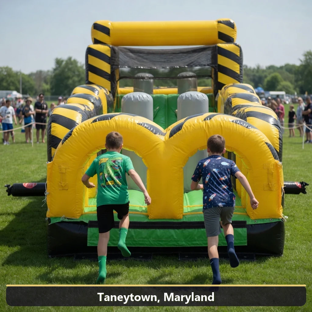 Inflatable obstacle course rental for events in Taneytown, Maryland