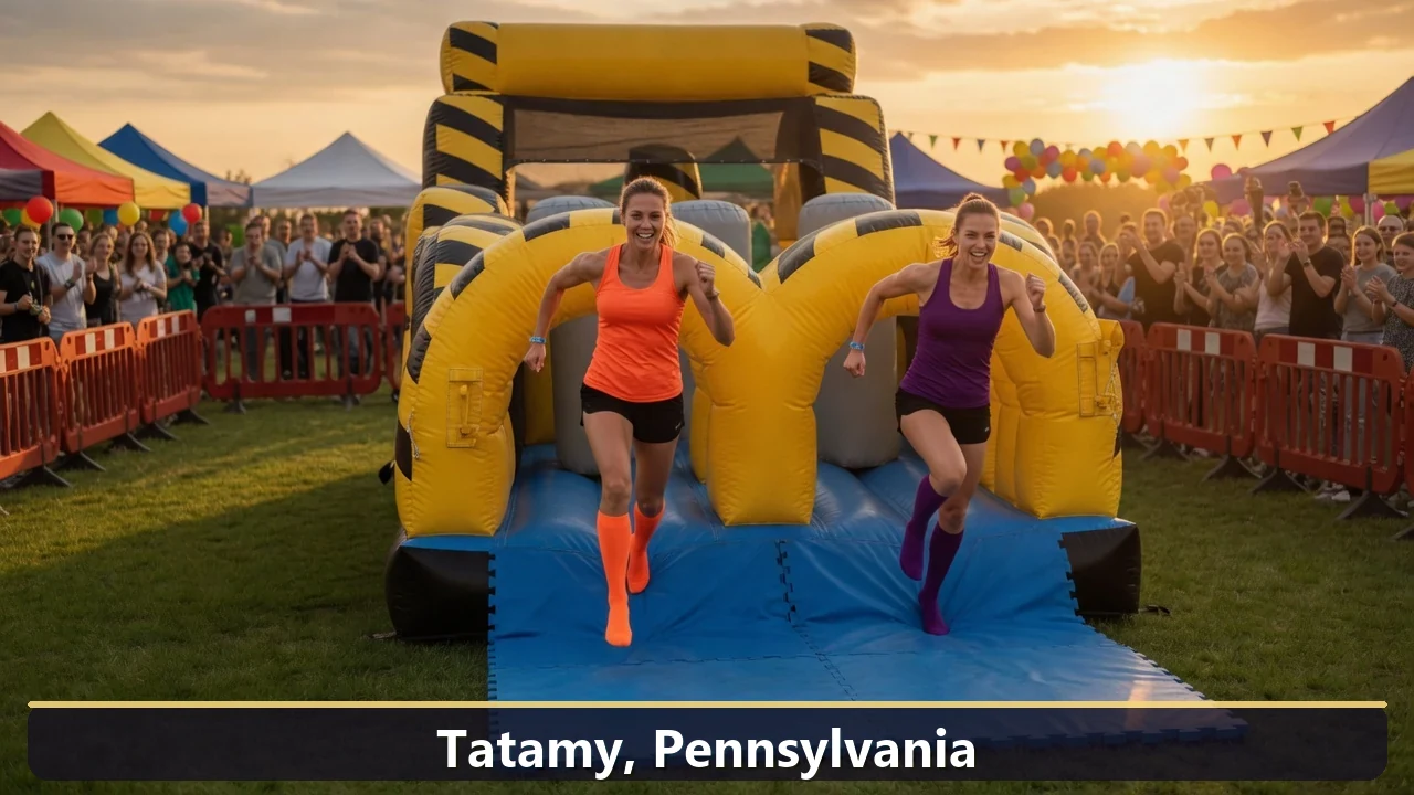 Inflatable obstacle course rental for events in Tatamy, Pennsylvania