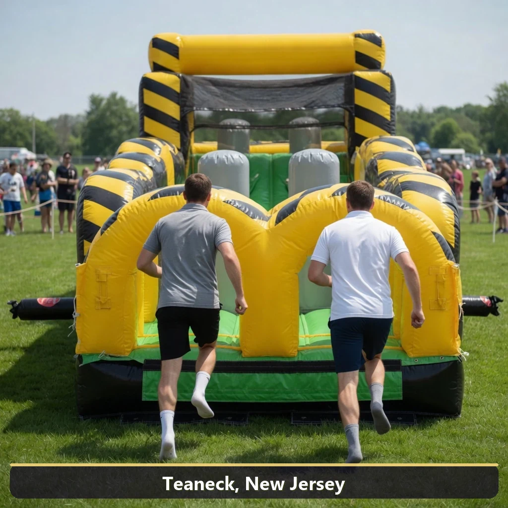 Inflatable obstacle course rental for events in Teaneck, New Jersey