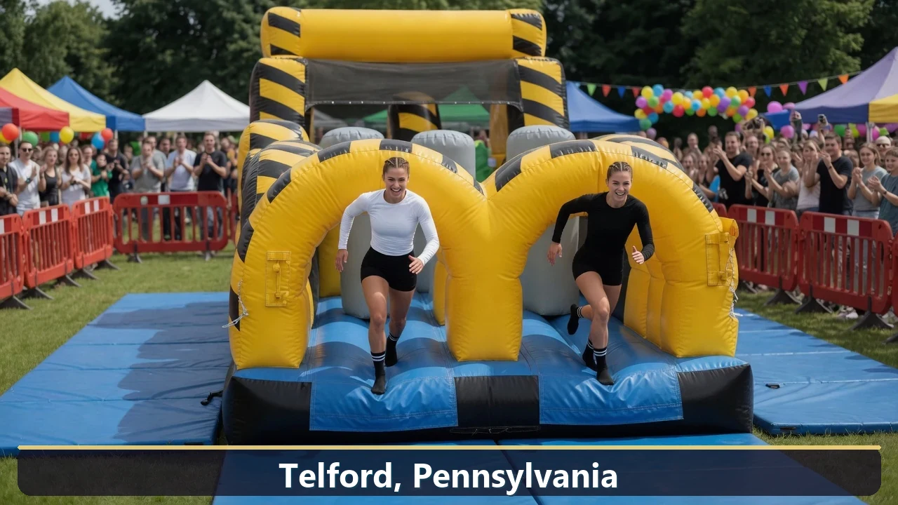Inflatable obstacle course rental for events in Telford, Pennsylvania