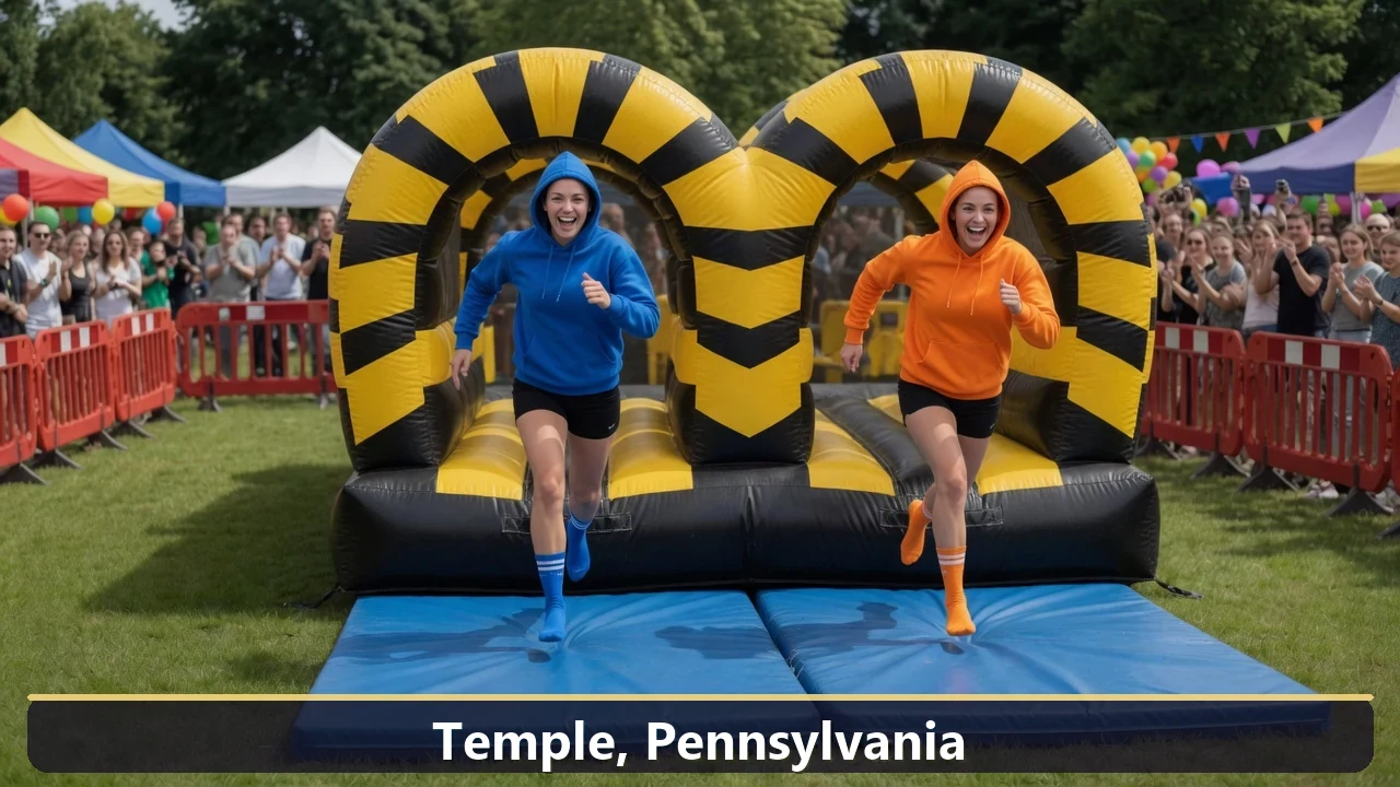 Inflatable obstacle course rental for events in Temple, Pennsylvania