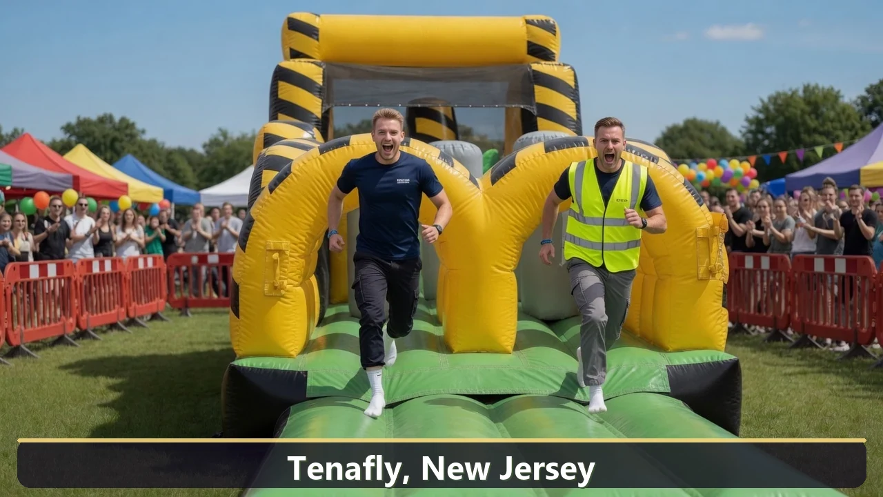 Inflatable obstacle course rental for events in Tenafly, New Jersey