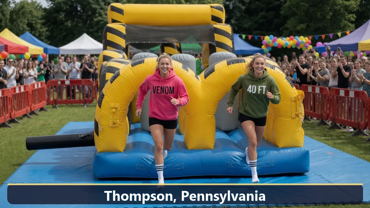 Inflatable obstacle course rental for events in Thompson, Pennsylvania