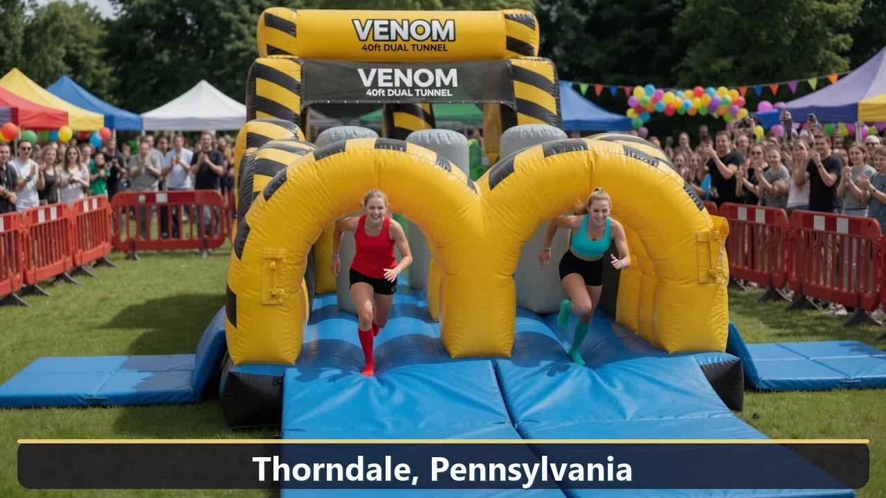 Inflatable obstacle course rental for events in Thorndale, Pennsylvania