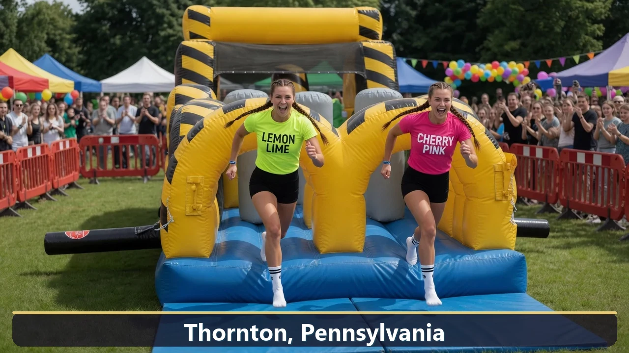 Inflatable obstacle course rental for events in Thornton, Pennsylvania