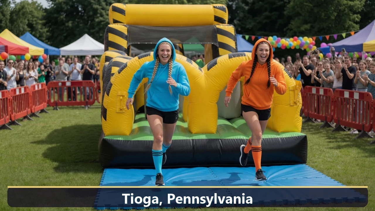 Inflatable obstacle course rental for events in Tioga, Pennsylvania