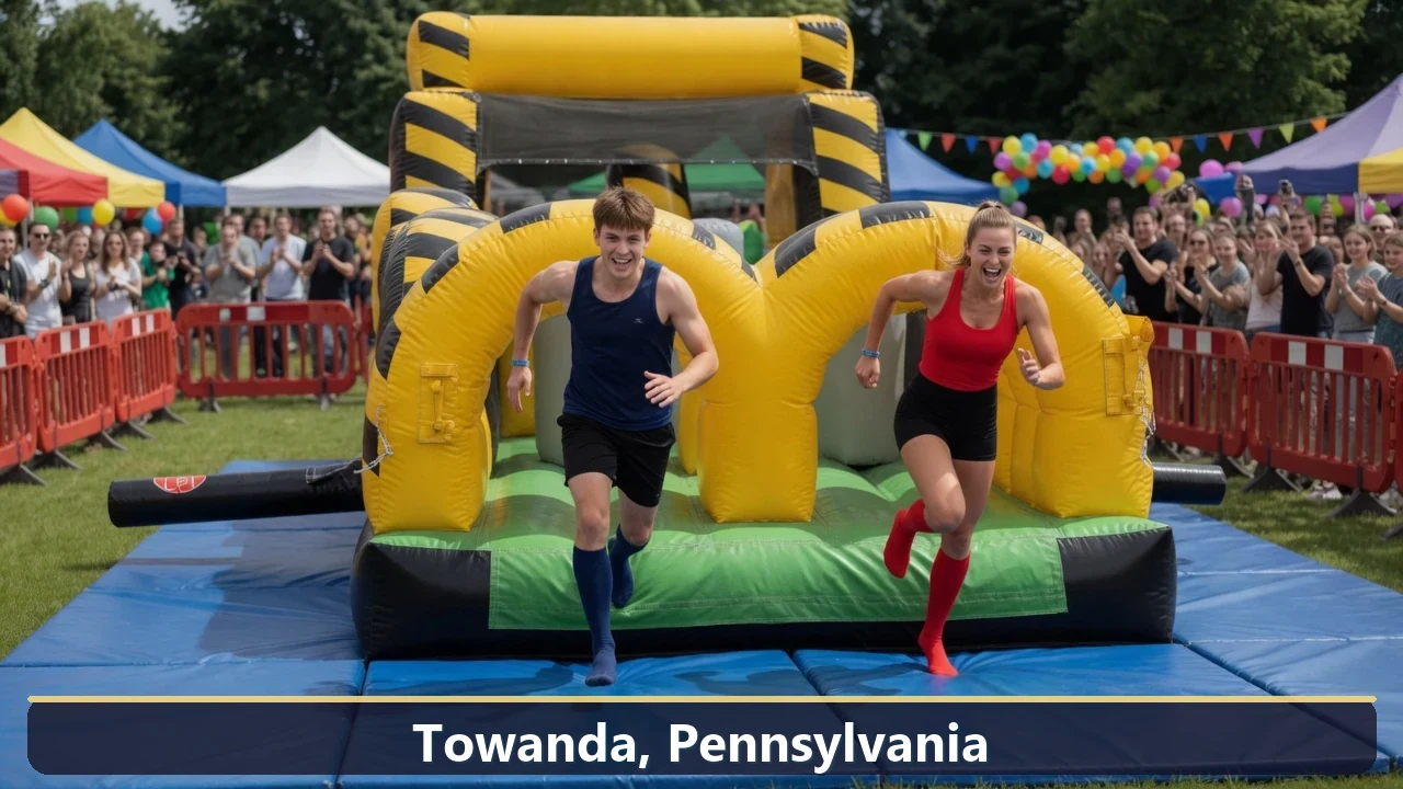 Inflatable obstacle course rental for events in Towanda, Pennsylvania