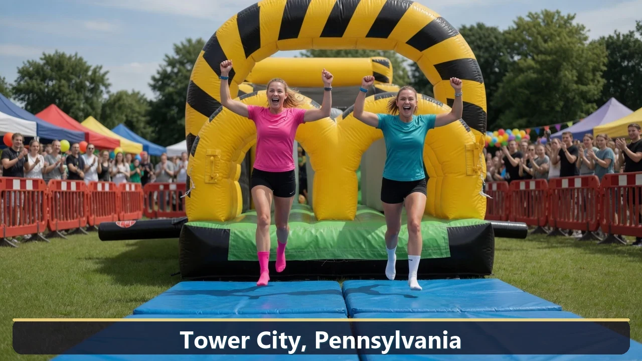 Inflatable obstacle course rental for events in Tower City, Pennsylvania