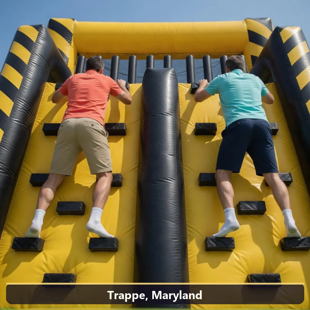 Inflatable obstacle course rental for events in Trappe, Maryland