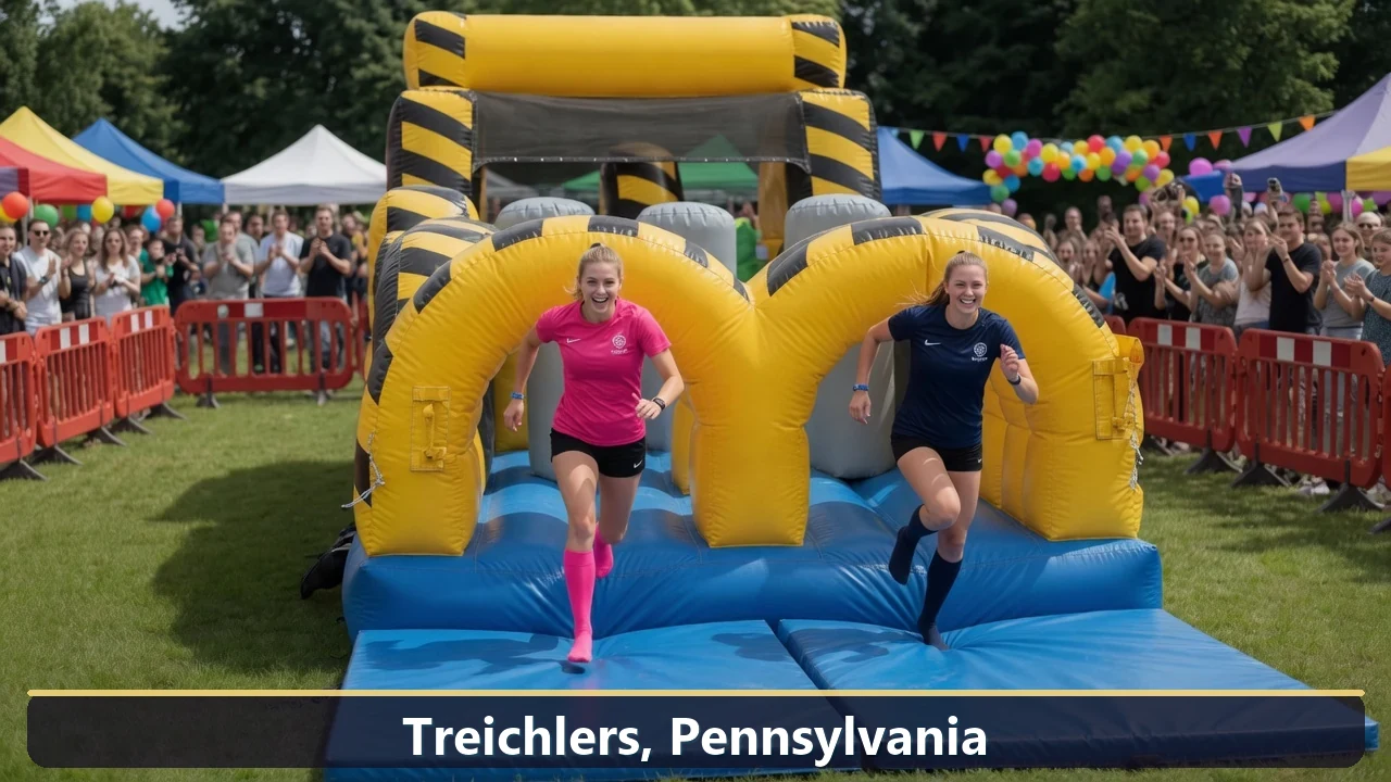 Inflatable obstacle course rental for events in Treichlers, Pennsylvania