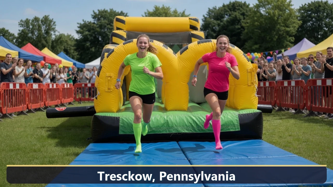 Inflatable obstacle course rental for events in Tresckow, Pennsylvania