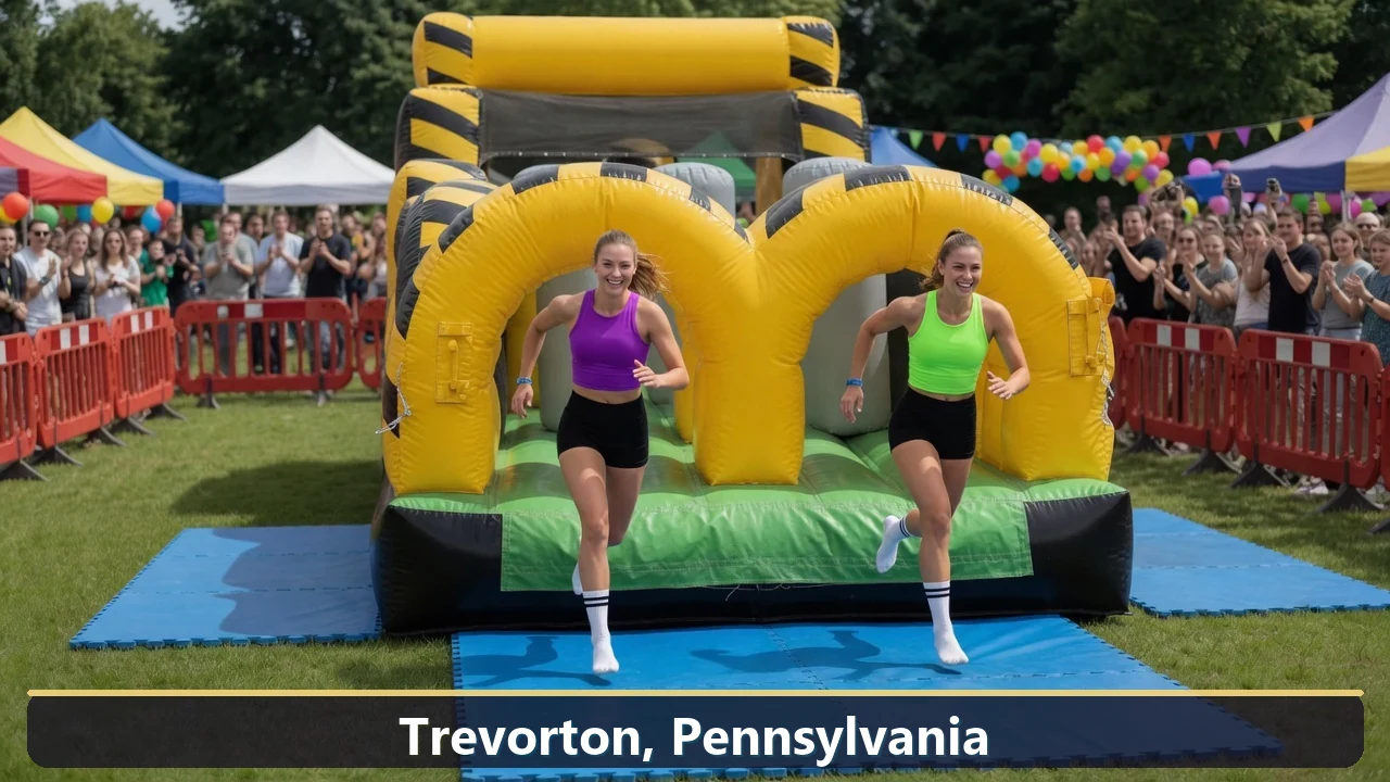 Inflatable obstacle course rental for events in Trevorton, Pennsylvania