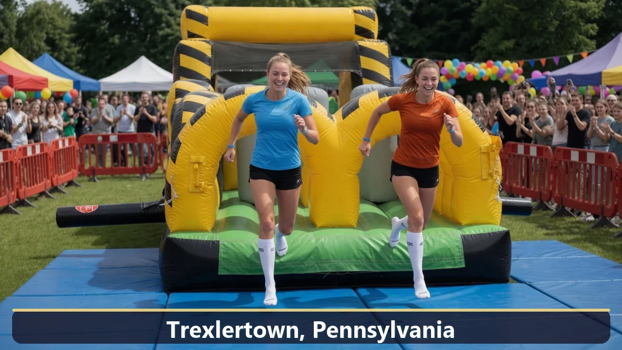 Inflatable obstacle course rental for events in Trexlertown, Pennsylvania