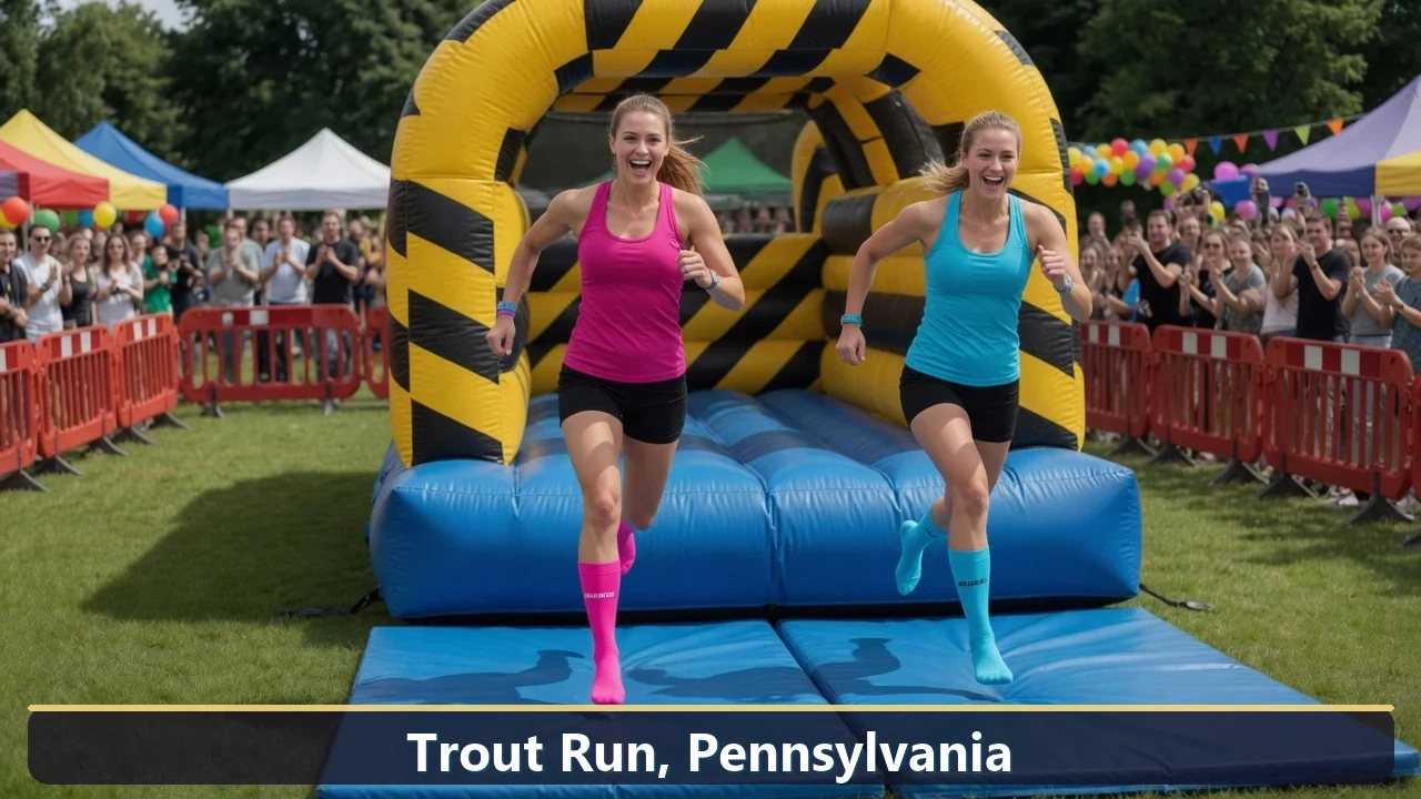Inflatable obstacle course rental for events in Trout Run, Pennsylvania