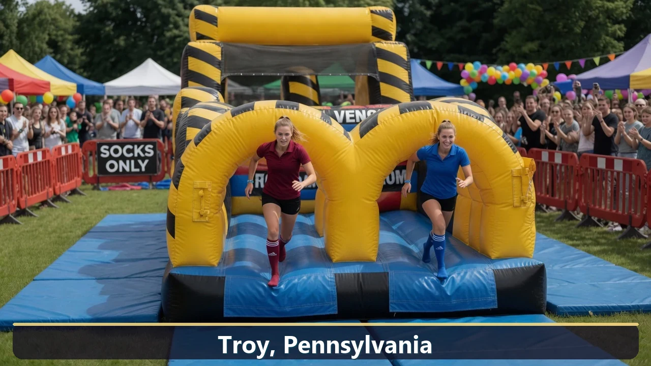 Inflatable obstacle course rental for events in Troy, Pennsylvania