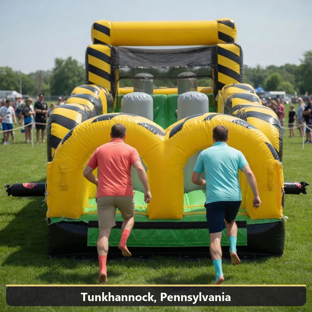 Inflatable obstacle course rental for events in Tunkhannock, Pennsylvania