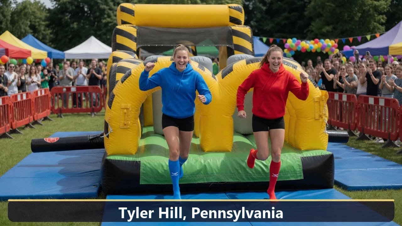 Inflatable obstacle course rental for events in Tyler Hill, Pennsylvania