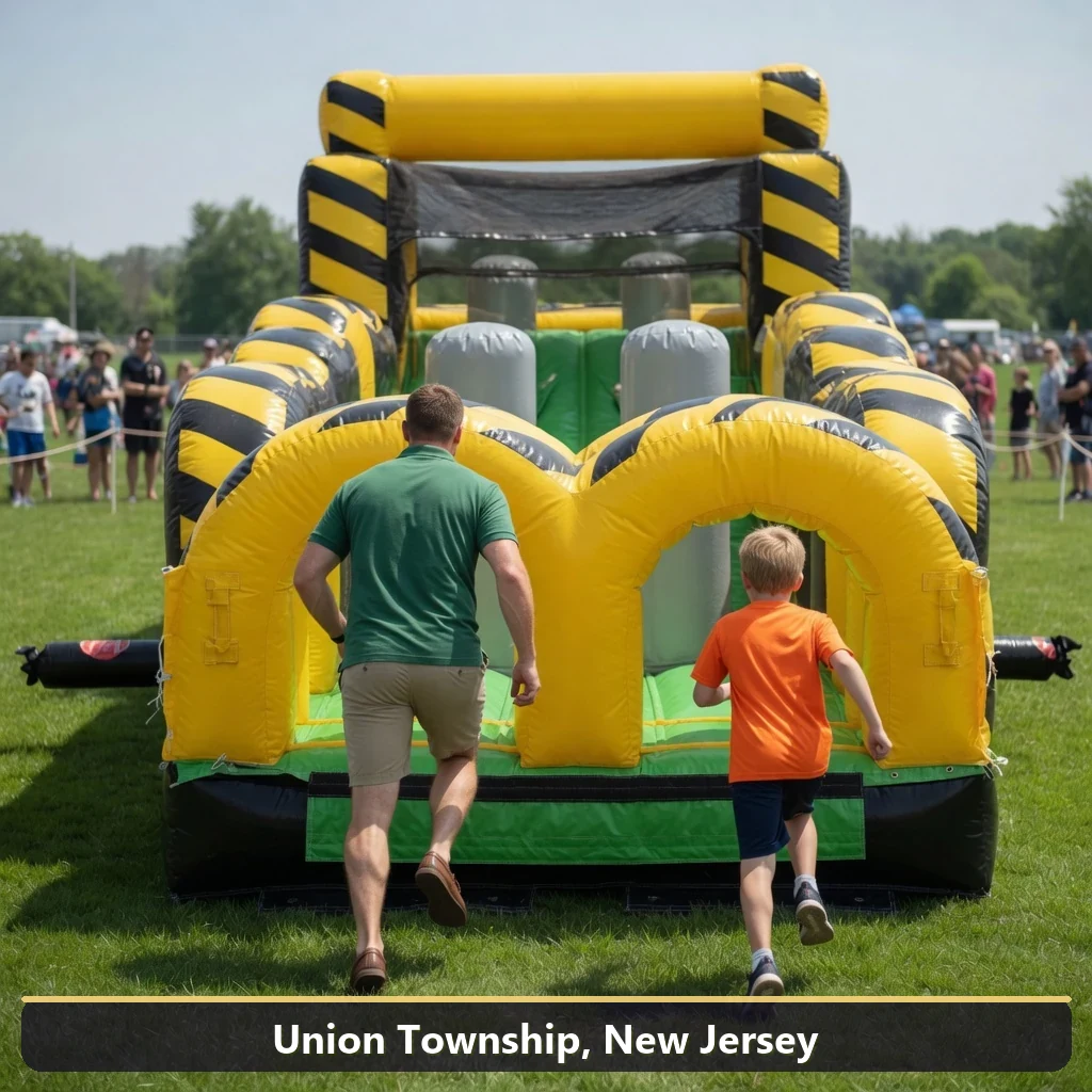 Inflatable obstacle course rental for events in Union Township, New Jersey