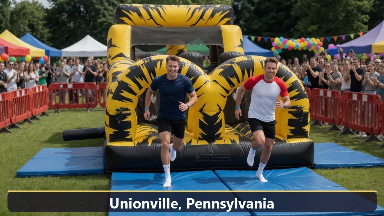 Inflatable obstacle course rental for events in Unionville, Pennsylvania