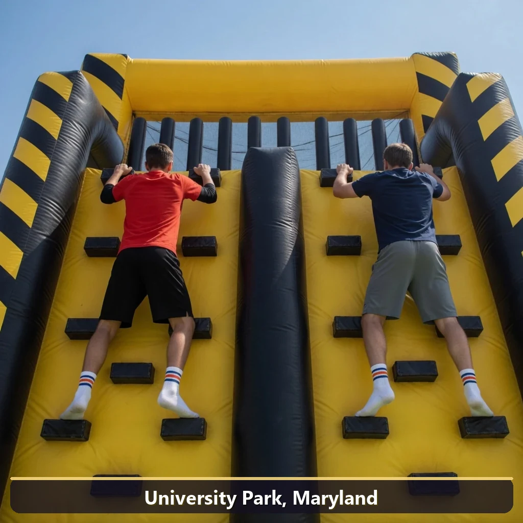 Inflatable obstacle course rental for events in University Park, Maryland