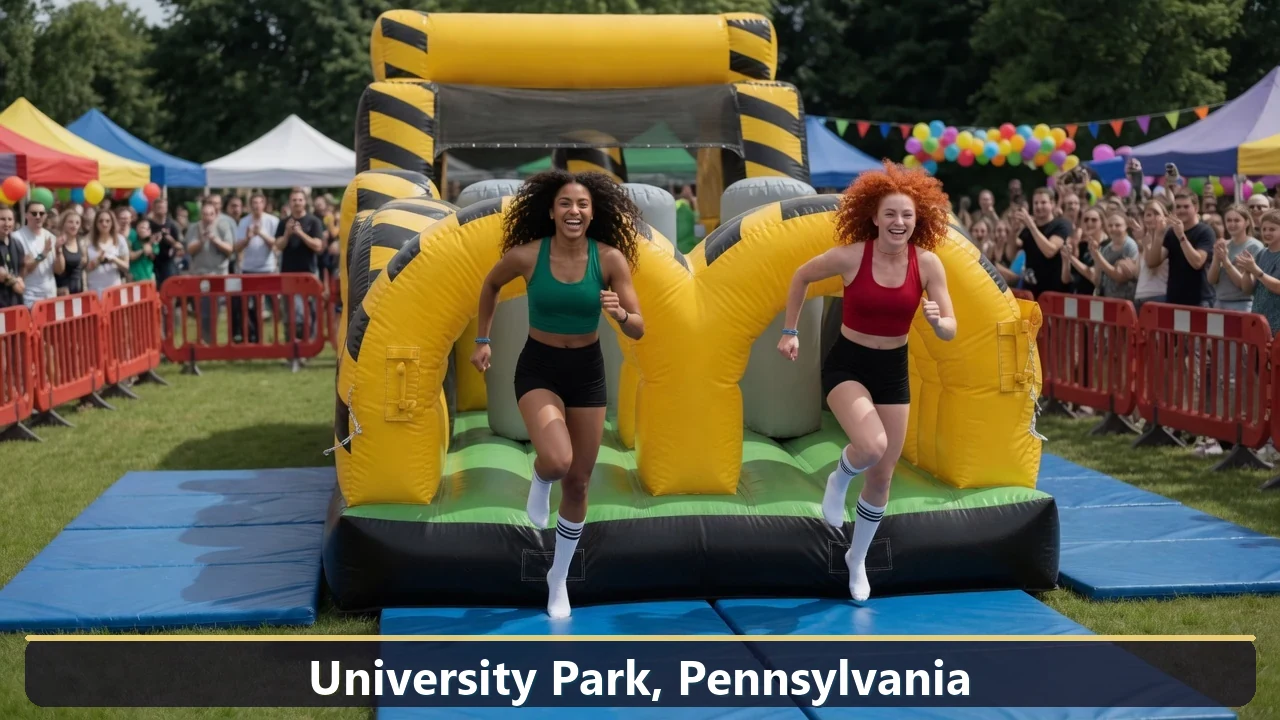 Inflatable obstacle course rental for events in University Park, Pennsylvania