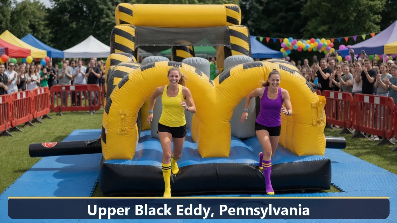 Inflatable obstacle course rental for events in Upper Black Eddy, Pennsylvania