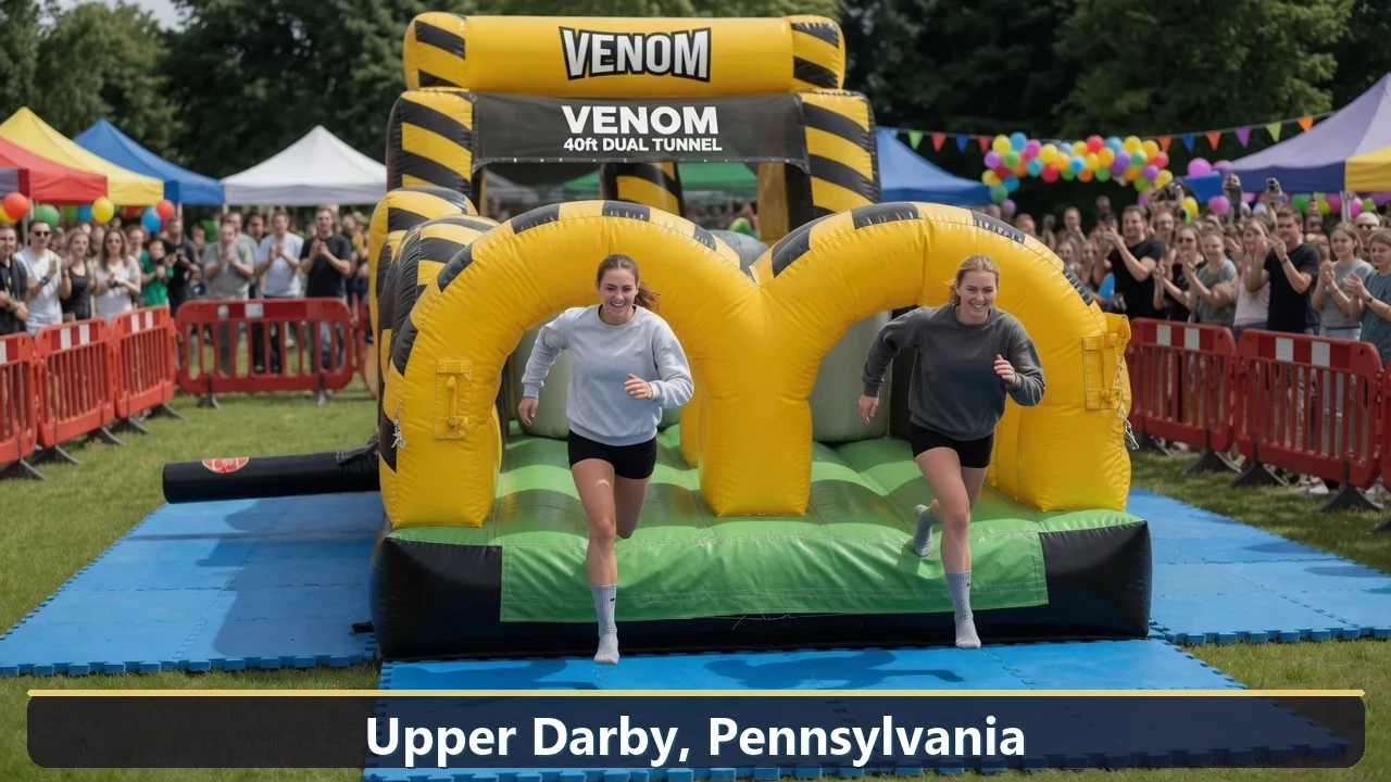 Inflatable obstacle course rental for events in Upper Darby, Pennsylvania