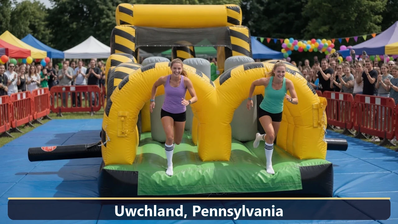 Inflatable obstacle course rental for events in Uwchland, Pennsylvania