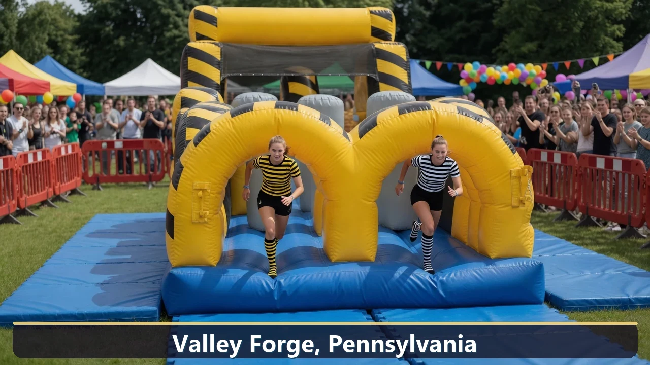Inflatable obstacle course rental for events in Valley Forge, Pennsylvania